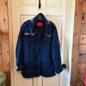Kimes Ranch Dark Blue Hooded Jacket